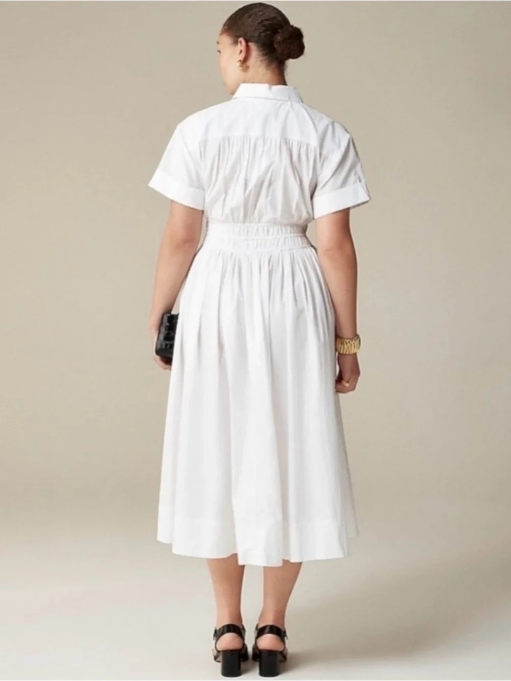 J. Crew Elena Shirt-Dress in Cotton Poplin White Size 2 NWT